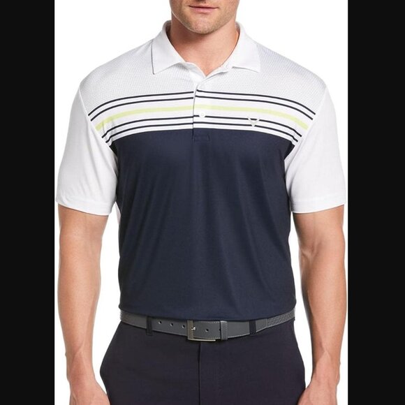 Callaway Mens Golf Polo Opti-Dri Moisture Wicking Blue White Small  NWT - Picture 1 of 6